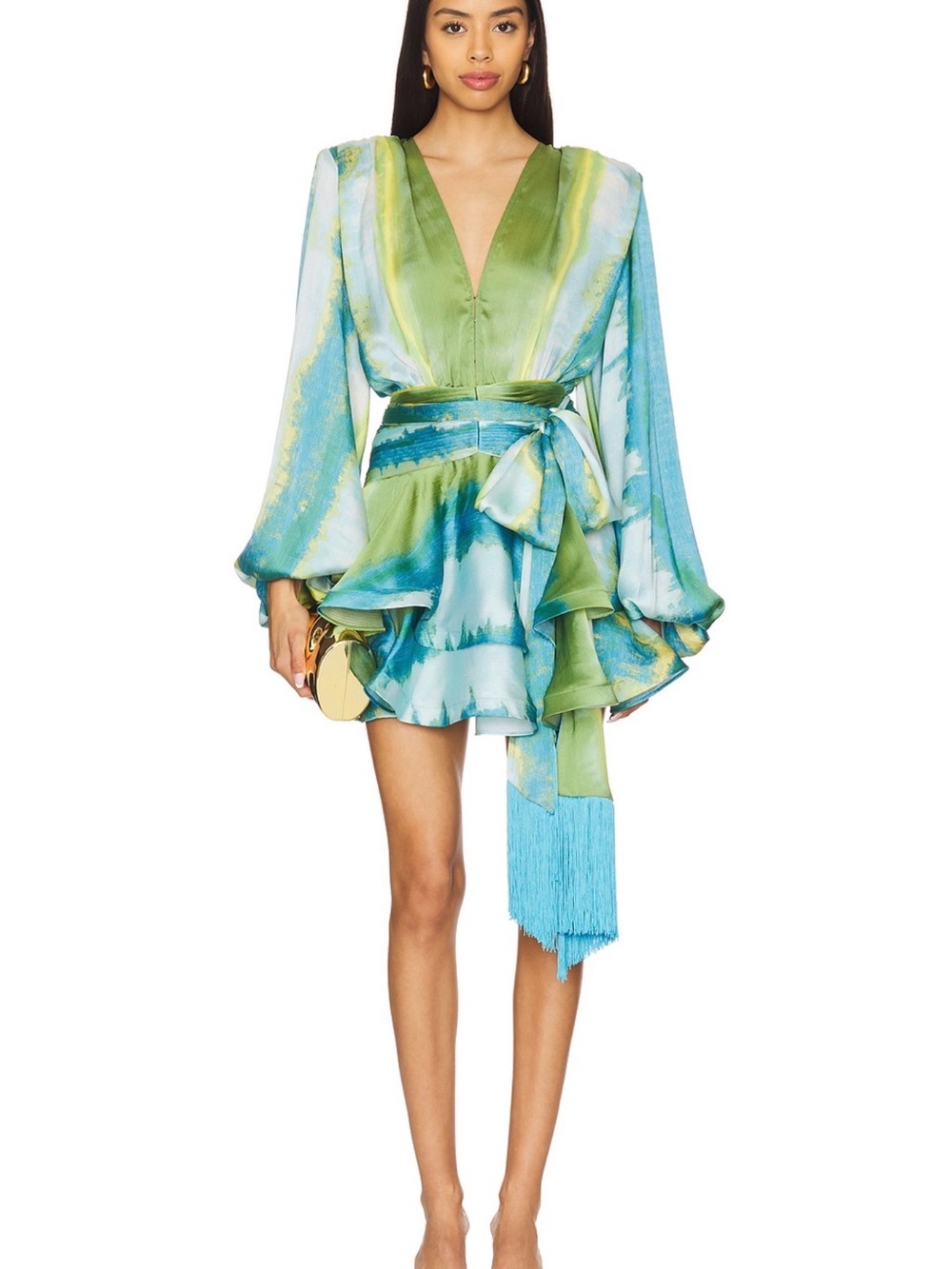 Bronx and Banco Bedouin Coastal Mini Dress Blue/Multi Size Small